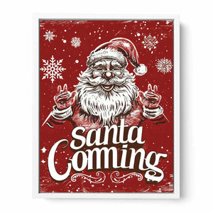 Santa Coming Framed Print