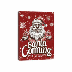 Santa Coming Canvas Print
