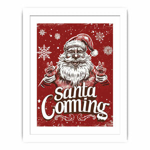Santa Coming Streched canvas