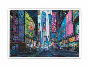 Retro Time Square Framed Print