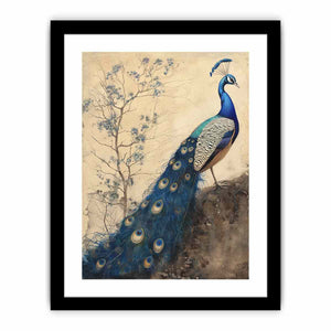 Blue Peacock Art Print