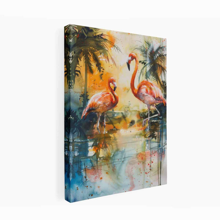 Flamingo Couple  canvas Print