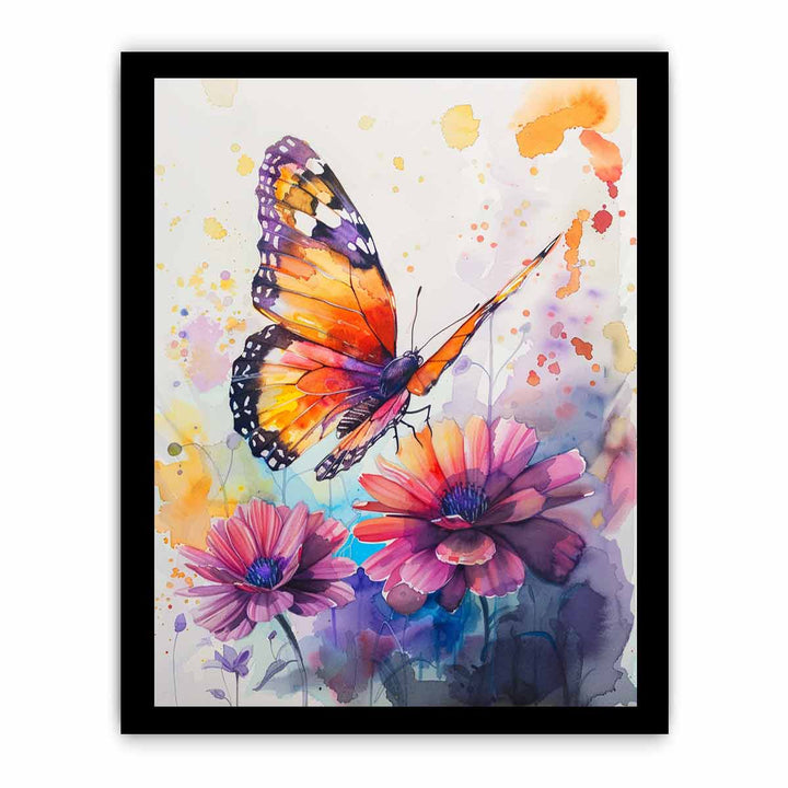 Butterfly Watercolor Painting  framed Print