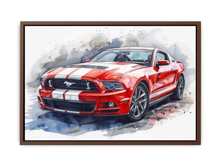 Ford Mustang Watercolor Painting