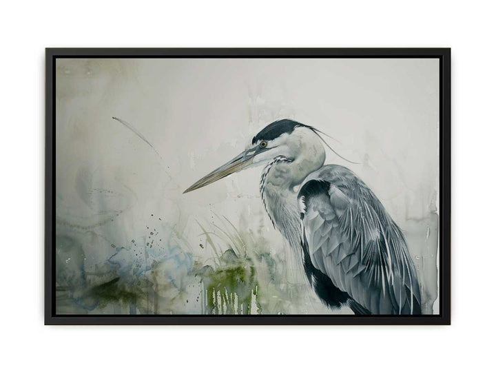 Heron Watercolor Painting  canvas Print
