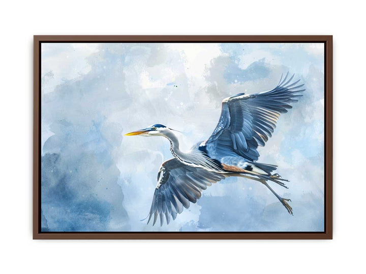 Watercolor Heron Painting