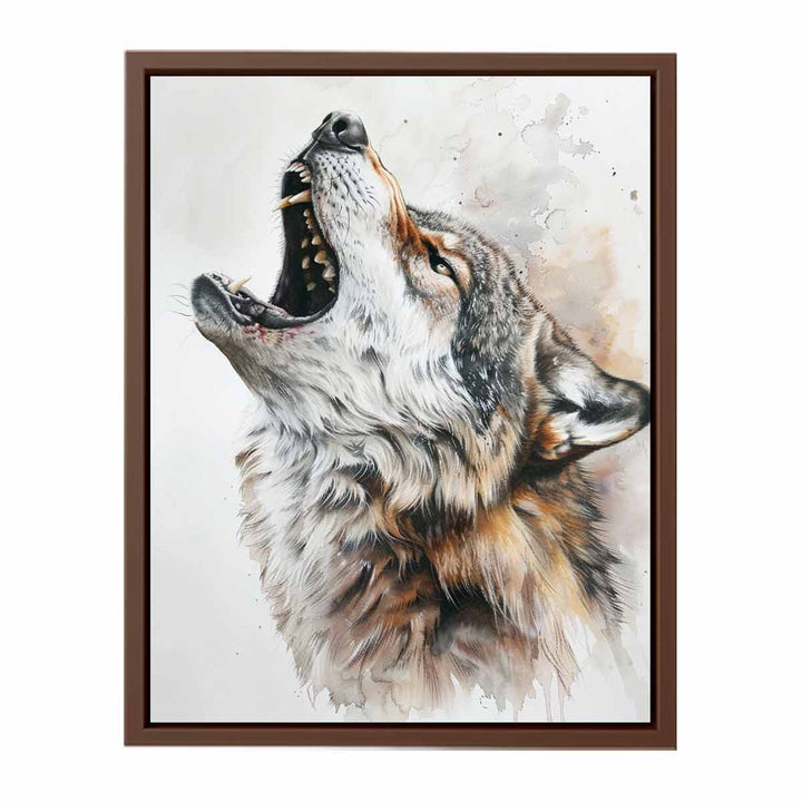 Howling Wolf Watercolor Painitng