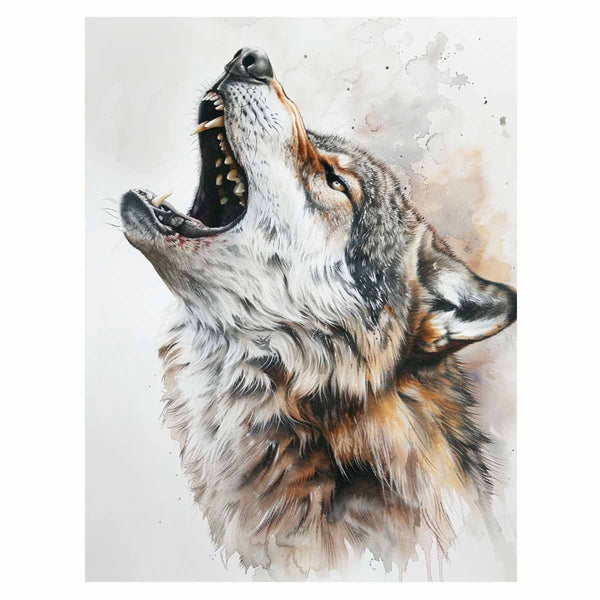 Howling Wolf Watercolor Painitng Art Print