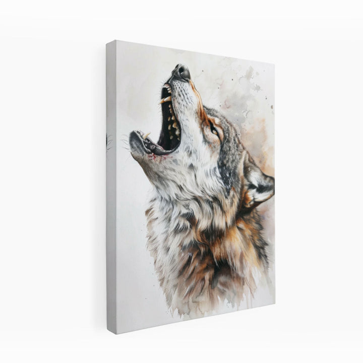 Howling Wolf Watercolor Painitng canvas Print