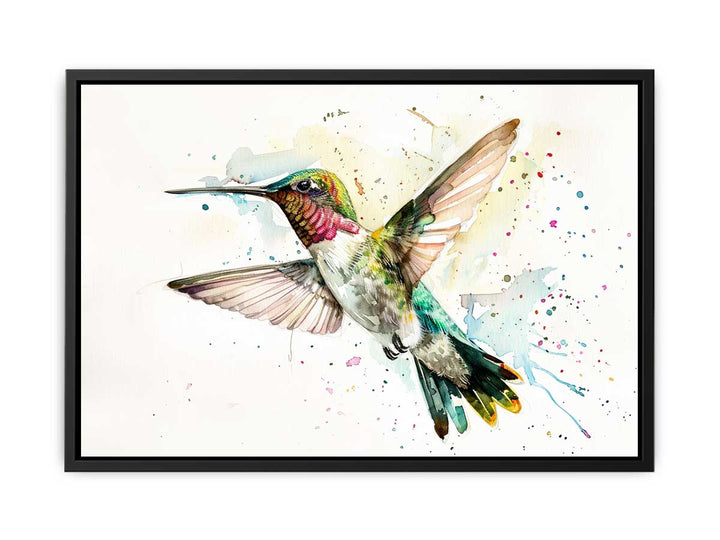 Hummingbird Watercolor Painting canvas Print