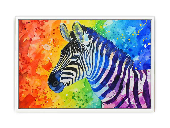 Rainbow Zebra Watercolor Painting