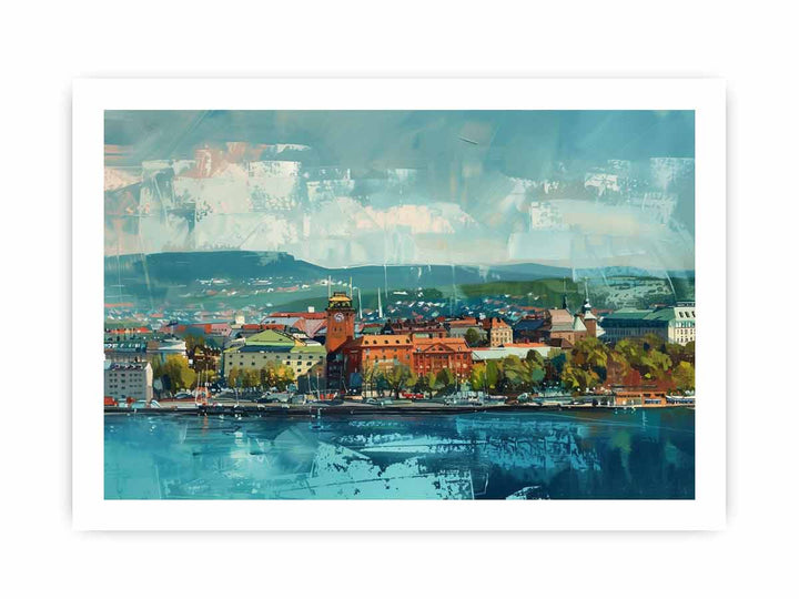 Olso City Painting  framed Print