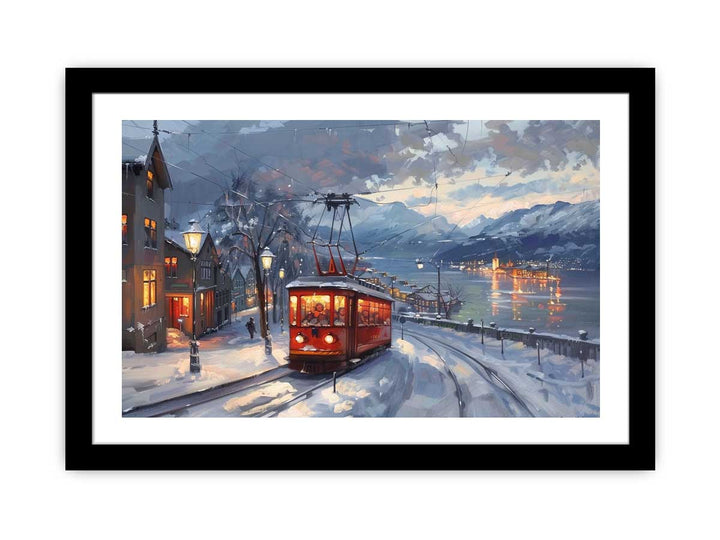 Olso Tram Painting  framed Print