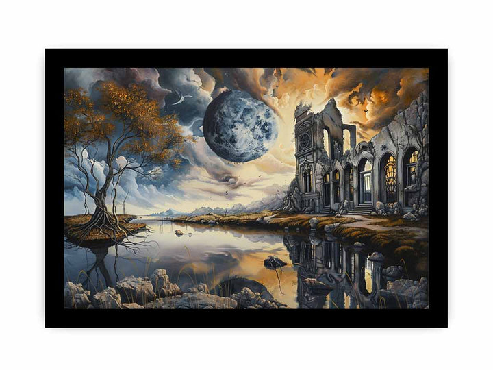 Evening  Moon framed Print