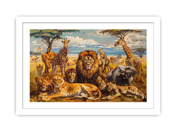 Three Lions framed Print