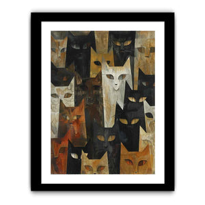 Cubism Cats Art Print
