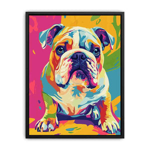 bulldog portrait premium canvas wall art for modern living room decor