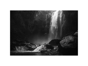 black white waterfall artwork for modern living room decor