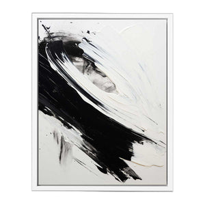white black Abstract art print Canvas Print