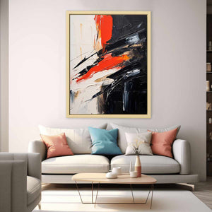 Black Red Abstract Art