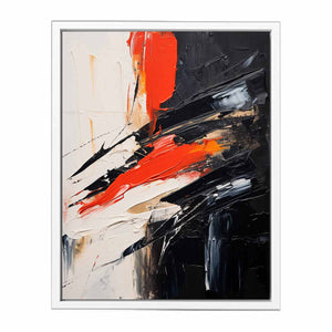 Black Red Abstract Art Canvas Print