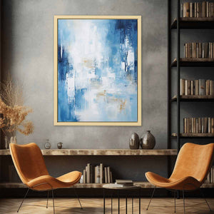 Blue White Abstract Art