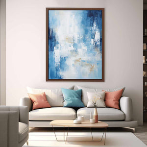 Blue White Abstract Art