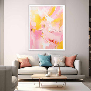 Yellow Pink Abstract Art