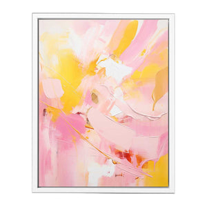 Yellow Pink Abstract Art Canvas Print