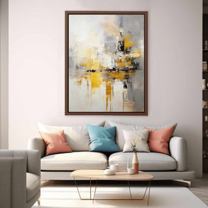 Yellow Black Abstract Art