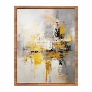 Yellow Black Abstract Art Painting