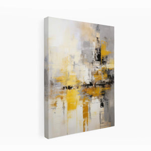 Yellow Black Abstract Art