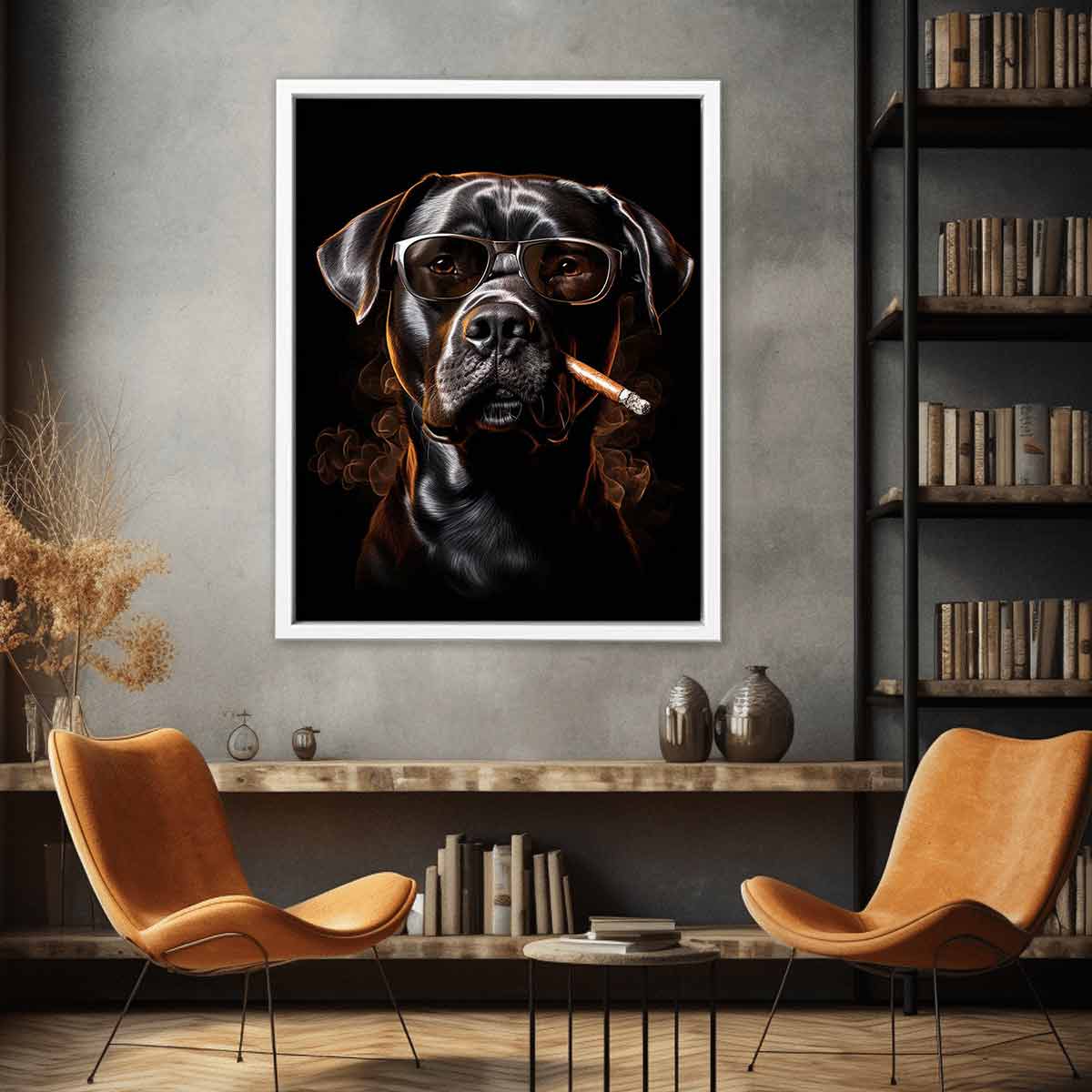 Smoking Dog Art
