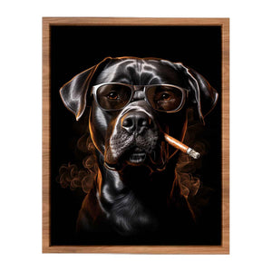 Smoking Dog Art Painting