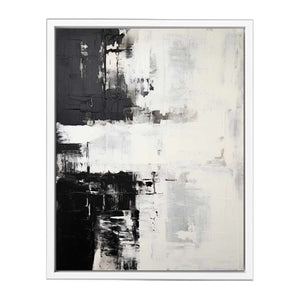 Grey Black Abstract Art Canvas Print