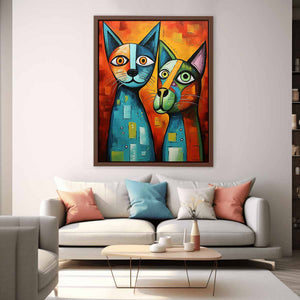 Cat Dog Modern Art Poster