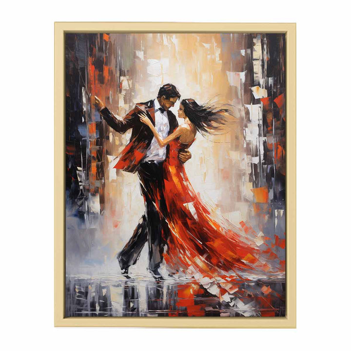 Dancing Couple Modern Art Framed Print