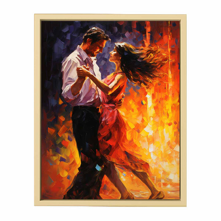 Couple Dance Modern Art Framed Print