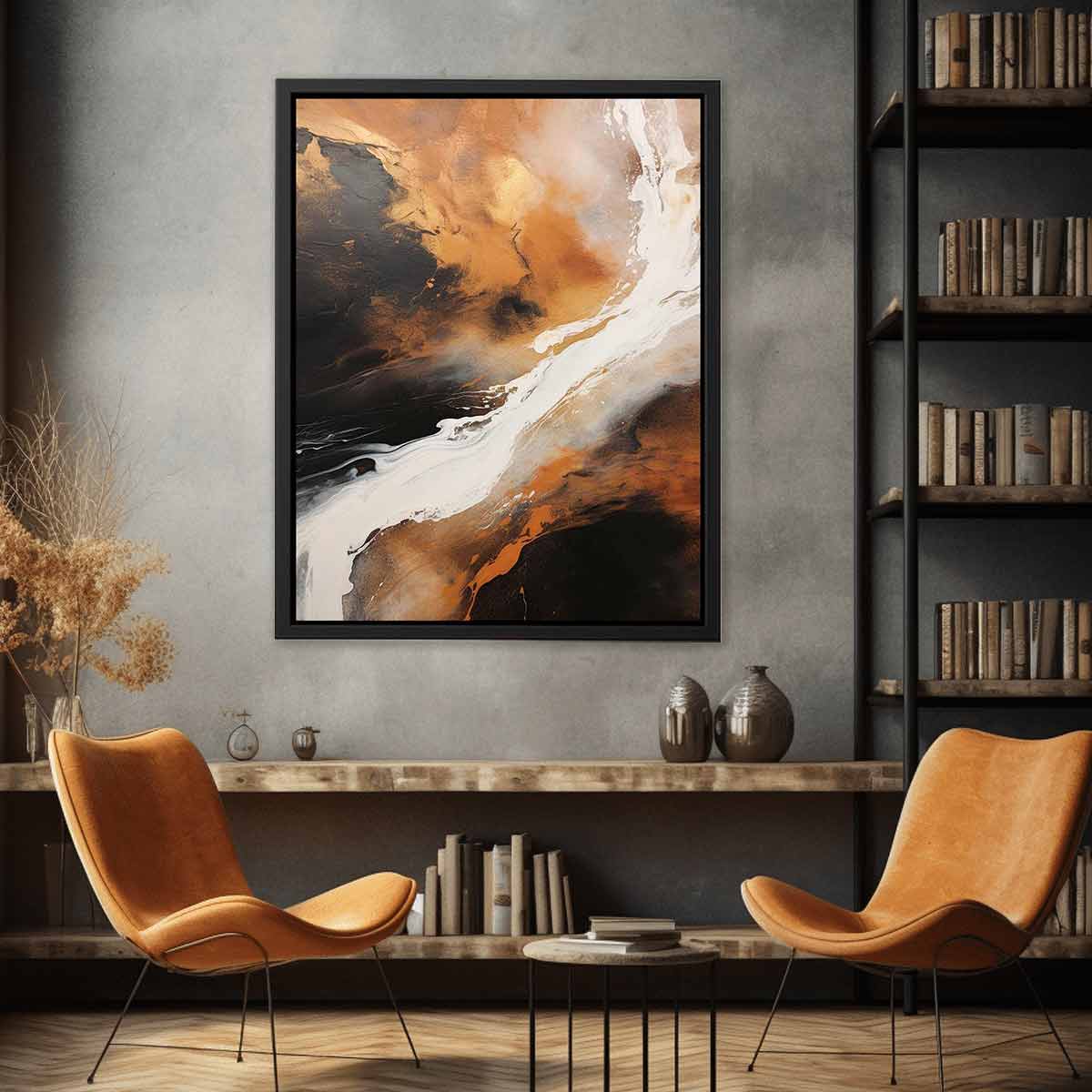 brown white black abstract art