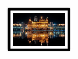 Golden Temple painting Amritsar reflection water Sikh temple spiritual wall art canvas