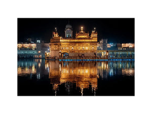 Golden Temple painting Amritsar reflection water Sikh temple spiritual wall art canvas