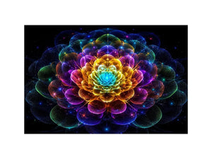 Sacred geometric flower canvas art for modern living room decor