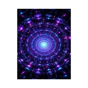 Futuristic neon tunnel canvas art for modern gaming room and luxury office decor.