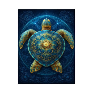 Ornate sea turtle canvas art for peaceful coastal room decor.