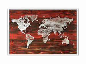 Map World Framed Print