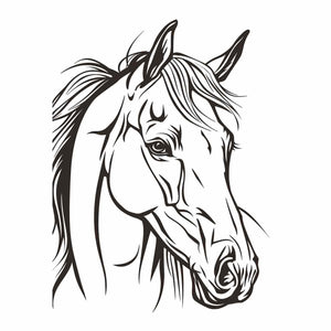 Elegant black and white horse line art canvas for modern farmhouse decor.