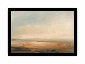 Quiet Shoreline minimalist coastal abstract painting for bedroom decor.