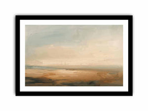 Quiet Shoreline minimalist coastal abstract painting for bedroom decor.