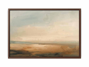 Quiet Shoreline minimalist coastal abstract painting for bedroom decor.