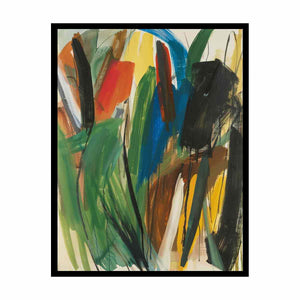 Verdant Gesture abstract expressionist painting for loft decor.